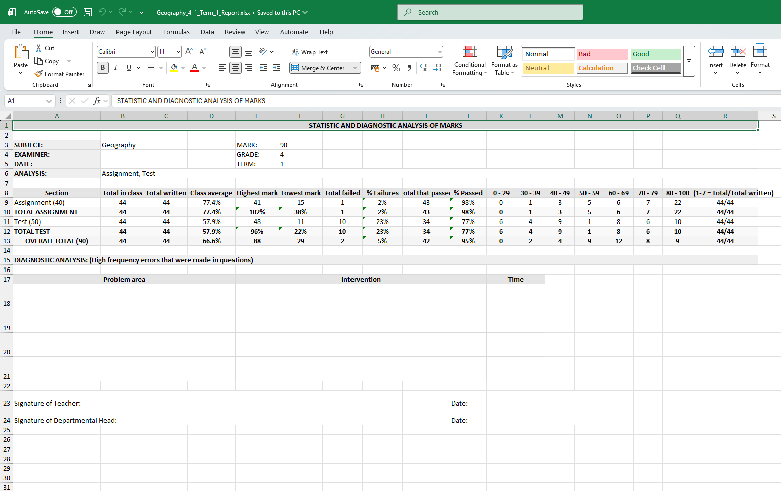 Excel Export